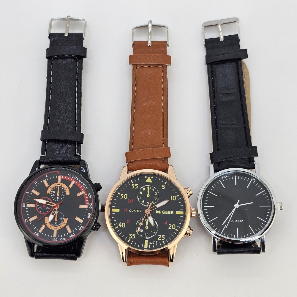 3X Fashion Men's Watches Good For Birthday Graduation Gifts Men's Set of 3 Watch